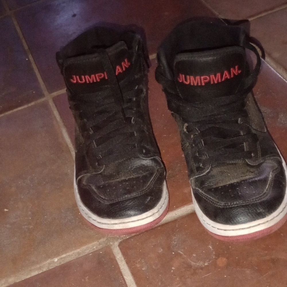 Nike Black Sneakers with Red Jumpman Logo